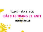 Bài 9.16 trang 71 Toán 7 Tập 2 Kết nối tri thức